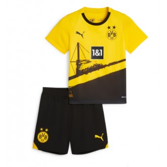 Borussia Dortmund Hemmaställ Barn 2023-24 Korta ärmar (+ Korta byxor)